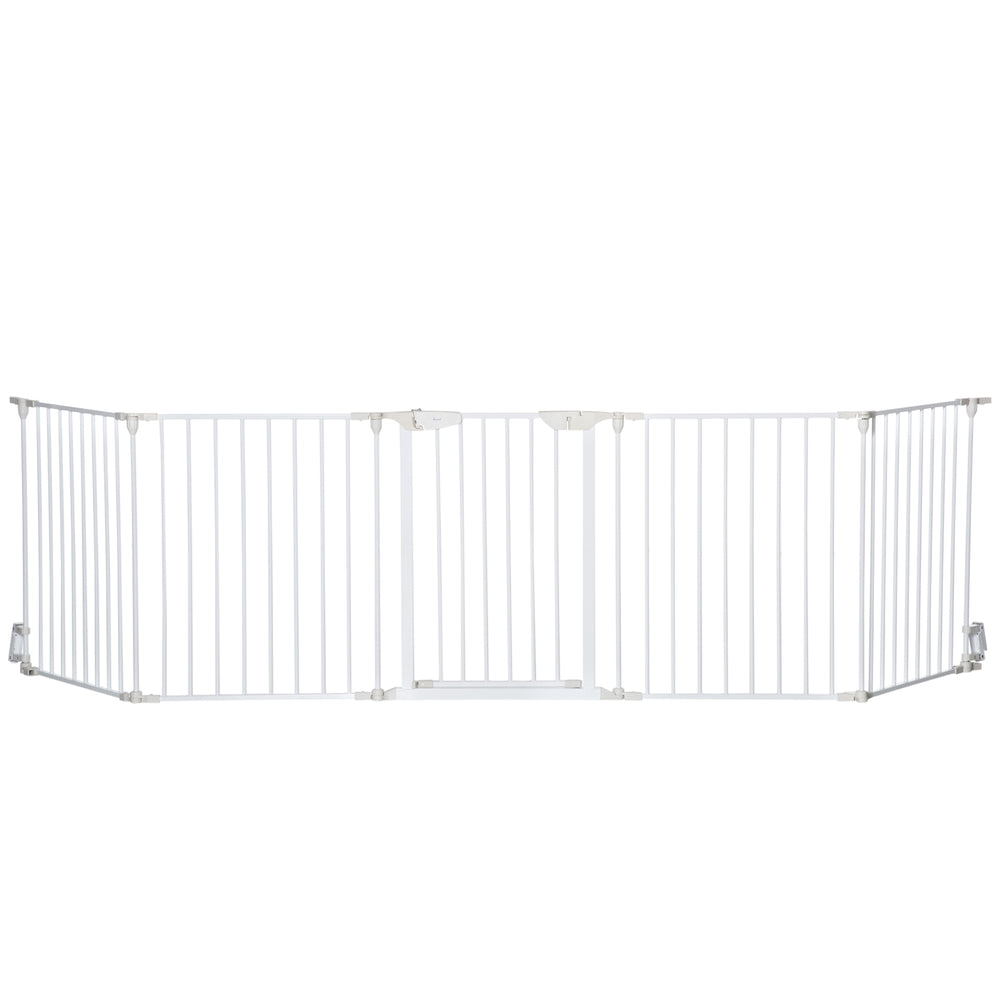 Foldable dog playpen with door, white