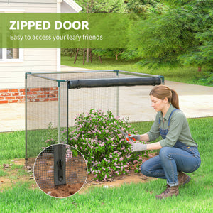 Galvanized steel plant cage with zippered door