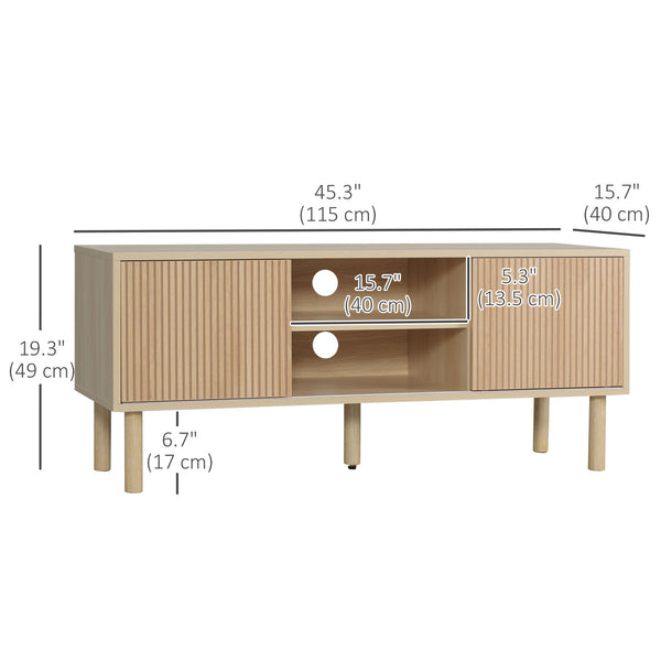 Meuble moderne pour téléviseurs jusqu'à 50 pouces, couleur naturelle