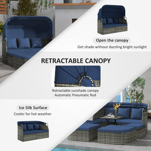 6-piece rattan patio set with canopy and lift-top coffee table
