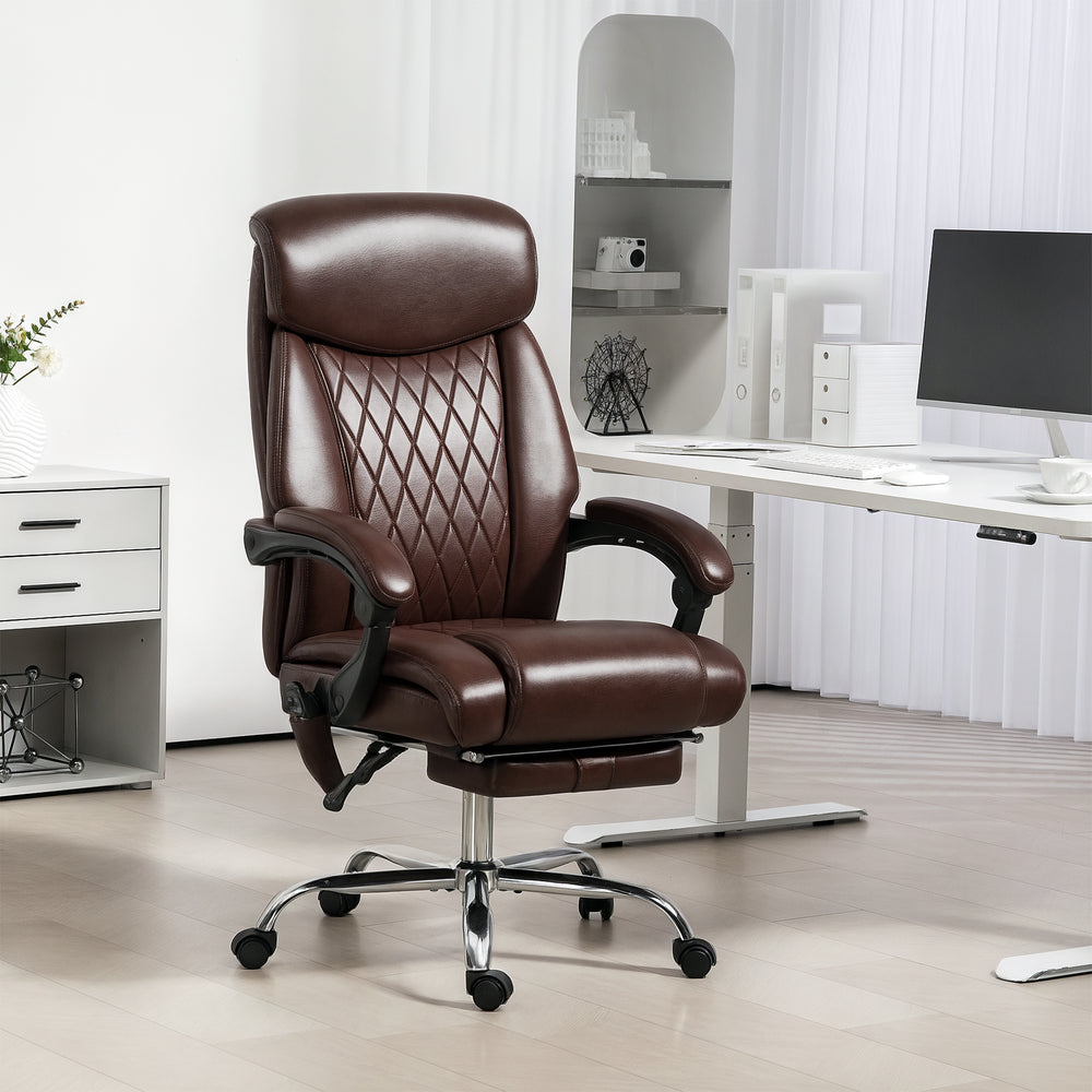 Fauteuil de bureau massant à 6 points avec télécommande, marron foncé