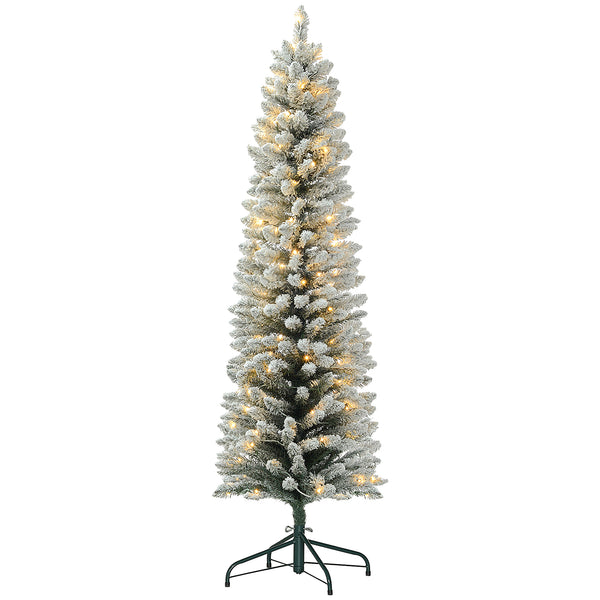 Sapin de Noël artificiel givré de 6 pieds pré-éclairé