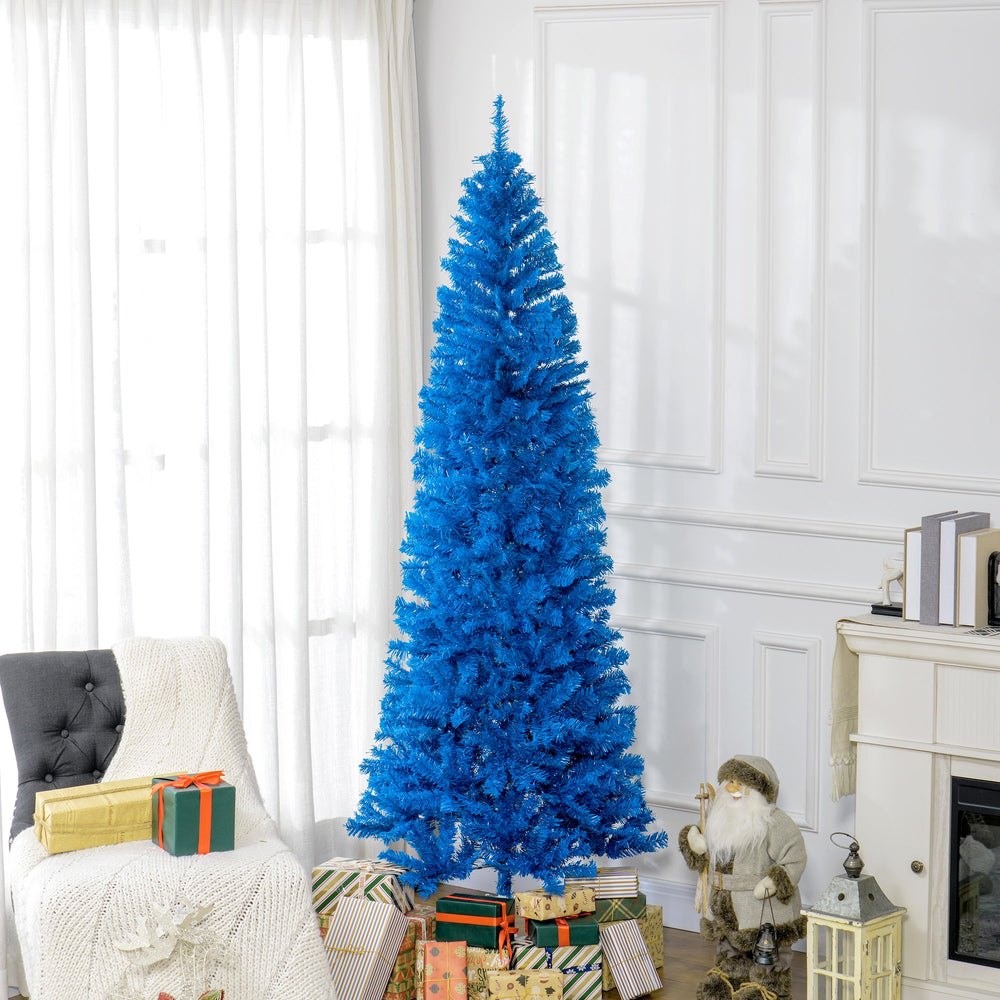 Sapin de Noël artificiel bleu de 7 pieds