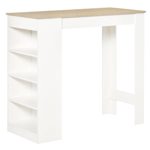 High bar table with 4 storage shelves