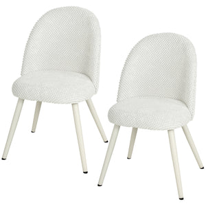 Chaises de salle à manger en velours blanc – Ensemble de 2