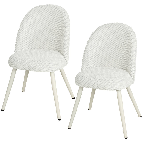 Chaises de salle à manger en velours blanc – Ensemble de 2