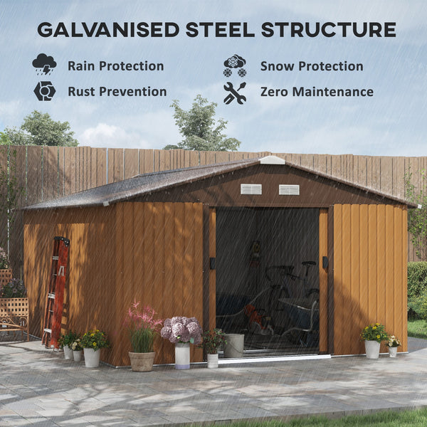 Abri de jardin avec kit de fondation et double porte