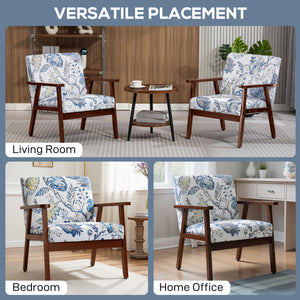 Lot de 2 fauteuils d'appoint modernes avec assise rembourrée, revêtement aspect lin