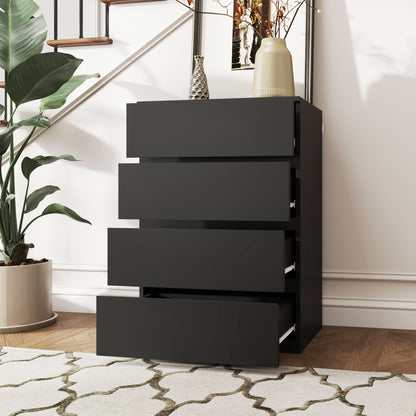 Commode 4 tiroirs de rangement indépendant, noir