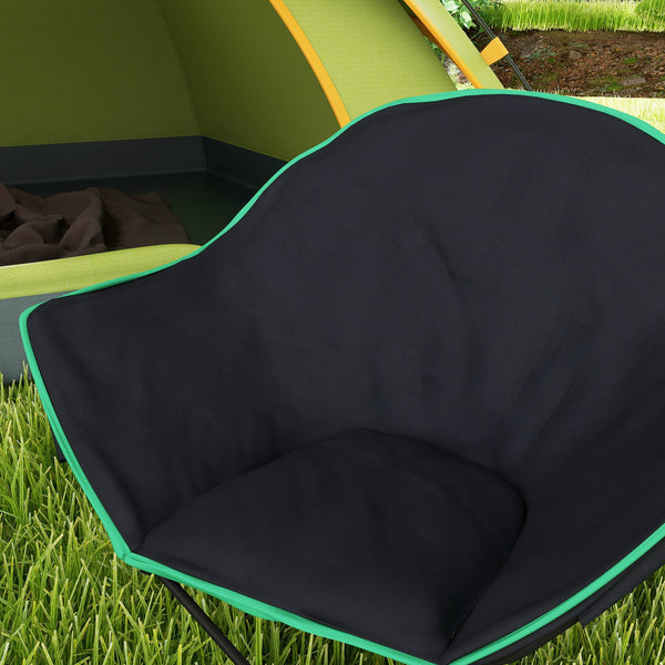 Chaise de camping pliable rembourrée en forme de soucoupe