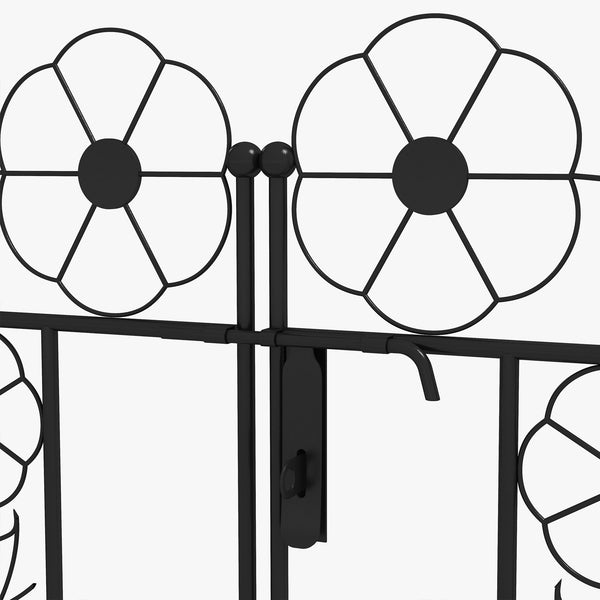 Arche de jardin en métal avec double portail, noir