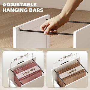 L Shaped Computer Desk with Power Outlets & USB Charging, Corner Desk with 6 Drawers, Hanging Bar, Brown and White