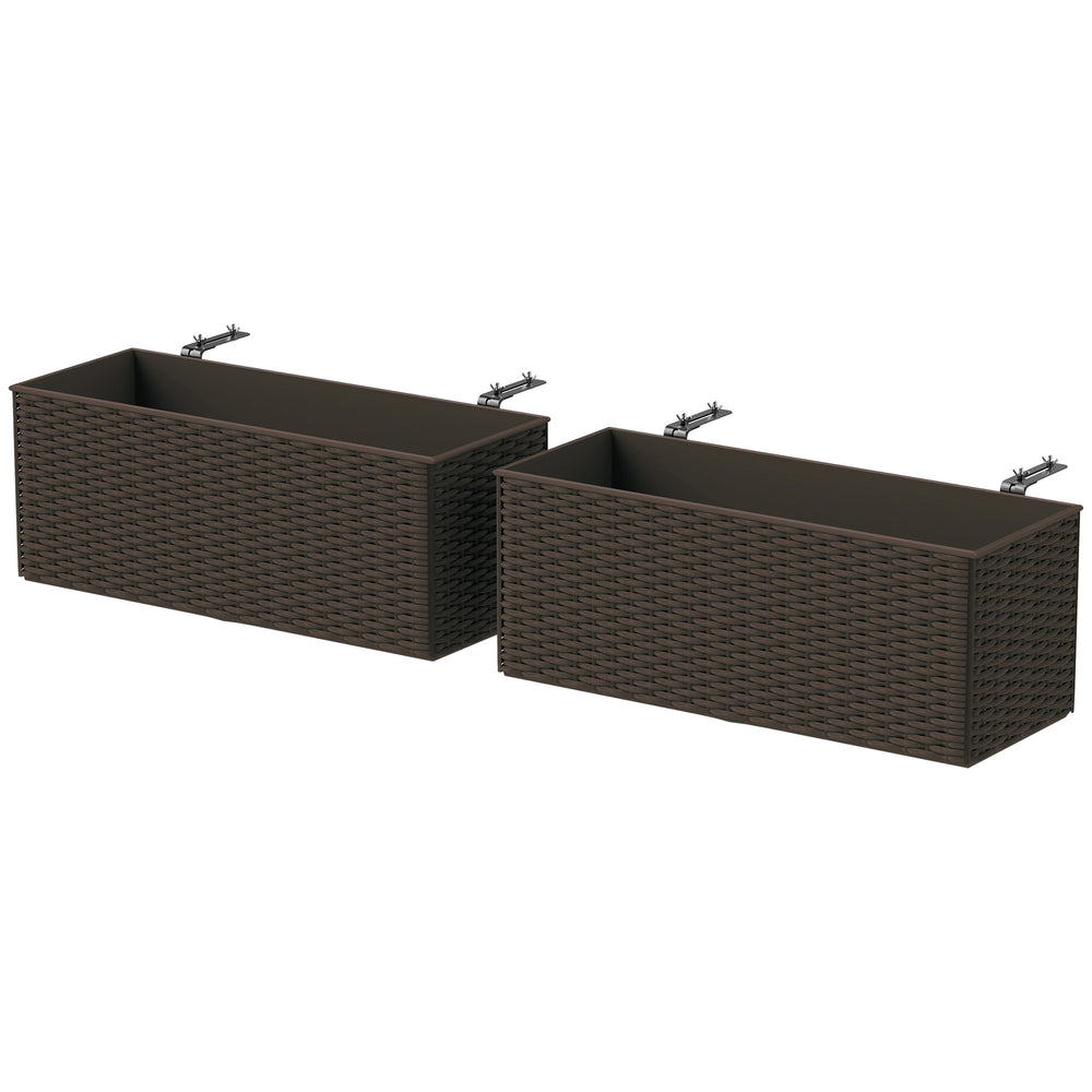 Lot de 2 pots de fleurs suspendus, marron