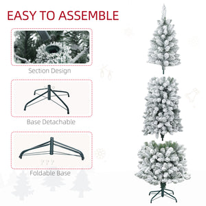 Sapin de Noël crayon de 7 pieds givré avec 687 branches et base en métal