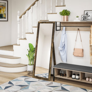 Full length standing mirror, rustic brown