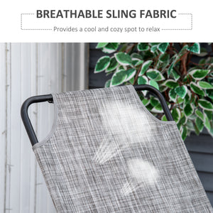 Garden Rocking Chair, Outdoor Indoor Texteline Rocker for Patio, Balcony, Porch, Grey