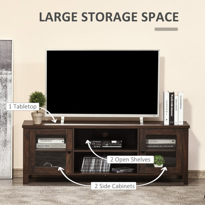 Meuble TV cheminée pour téléviseurs jusqu'à 60 pouces, café