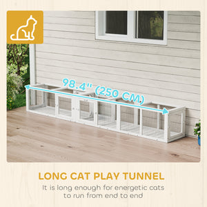 Tunnel pour chat modulable, blanc