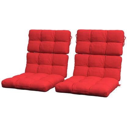 Coussins de rechange pour chaise de patio d'extérieur avec attaches, capitonnés, lot de 2, rouge