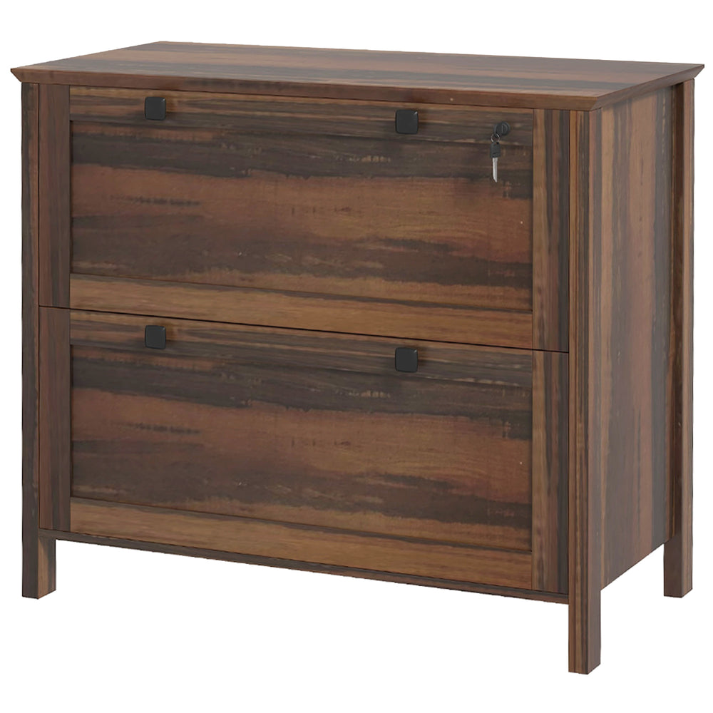 Classeur à 2 tiroirs, verrouillable, avec barre de suspension réglable, pour formats Lettre, A4 et Légal, marron