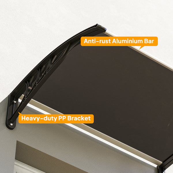 Window Awning Door Canopy, 29.9" x 39.4" Polycarbonate Cover, Front Door Patio Canopy with Solid Panel, Transparent