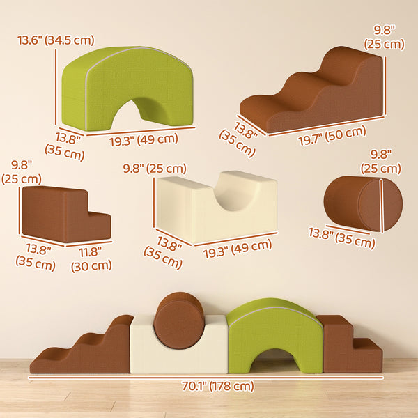 Ensemble de 5 blocs de motricité en mousse avec housses en velours côtelé