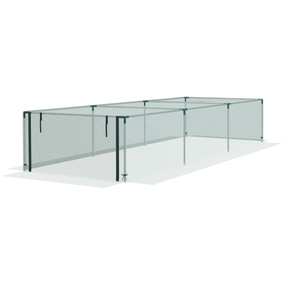 Protective plant cage with roll-up zippered door