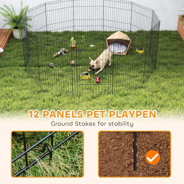 Foldable metal playpen with 12 panels