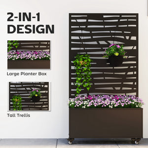 Metal planter with trellis