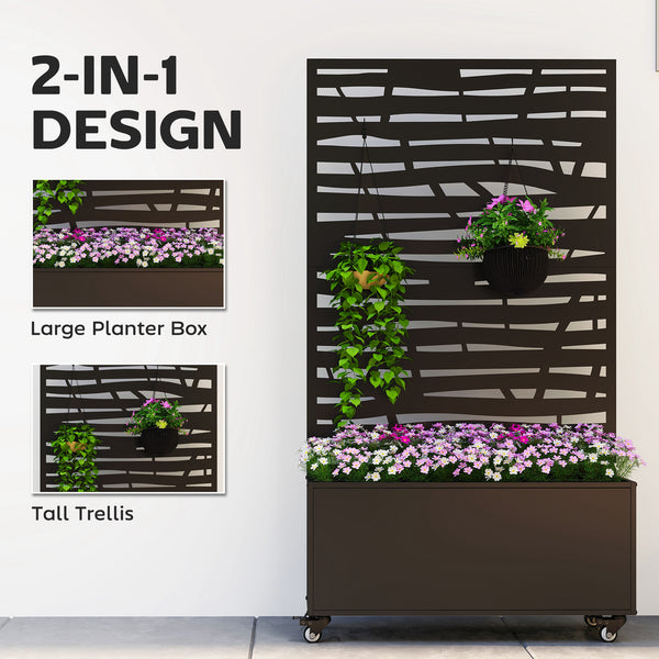 Metal planter with trellis