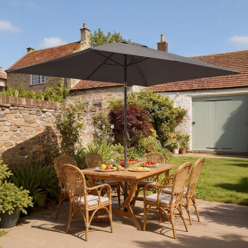 Parasol rectangulaire de 6.5 x 10 pieds, gris foncé