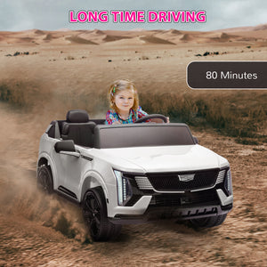 Cadillac Escalade 12V, voiture électrique pour enfants sous licence, avec télécommande, blanc