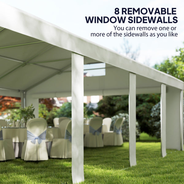 19.6' x 26' Heavy Duty Party Tent and Carport, Outdoor Canopy Tent with Removable Sidewalls, 8 Windows and Vents