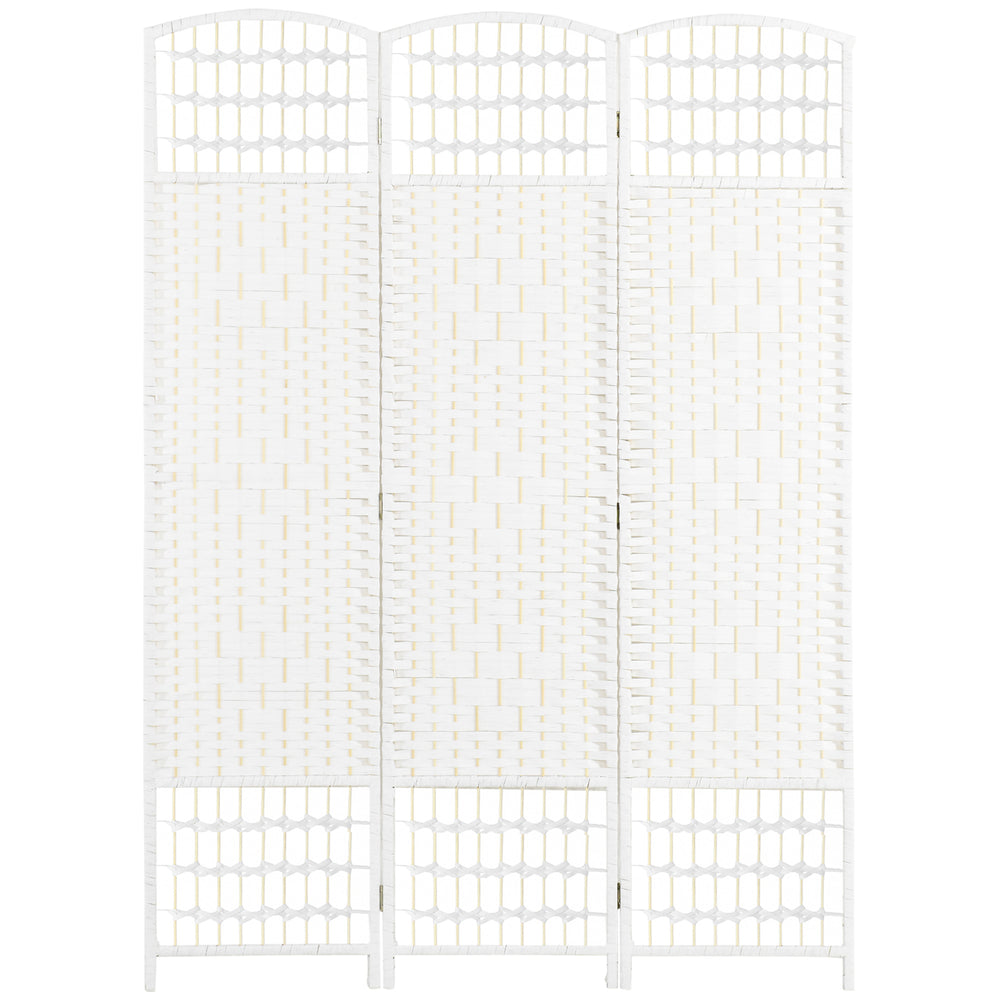 Cloison de séparation pliable à 3 panneaux en fibre ondulée, blanc