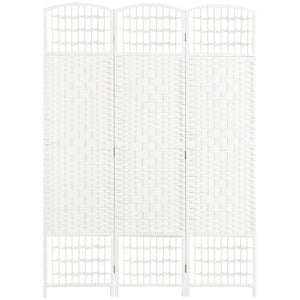 Cloison de séparation pliable à 3 panneaux en fibre ondulée, blanc
