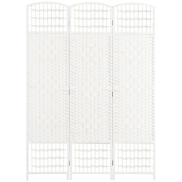 Cloison de séparation pliable à 3 panneaux en fibre ondulée, blanc