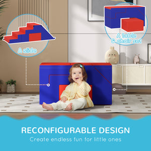 Ensemble de jeu 2 pièces en mousse pour enfants, bleu foncé