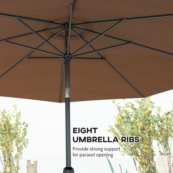 9.7-foot round umbrella with crank and tilt, cafe