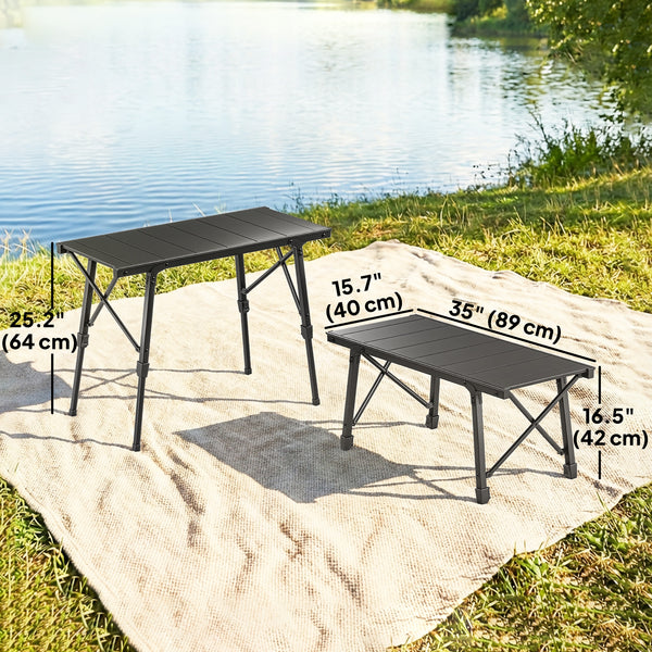 Folding picnic table with removable trays and non-slip feet