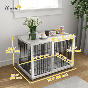 Meuble cage avec coussin lavable, gris