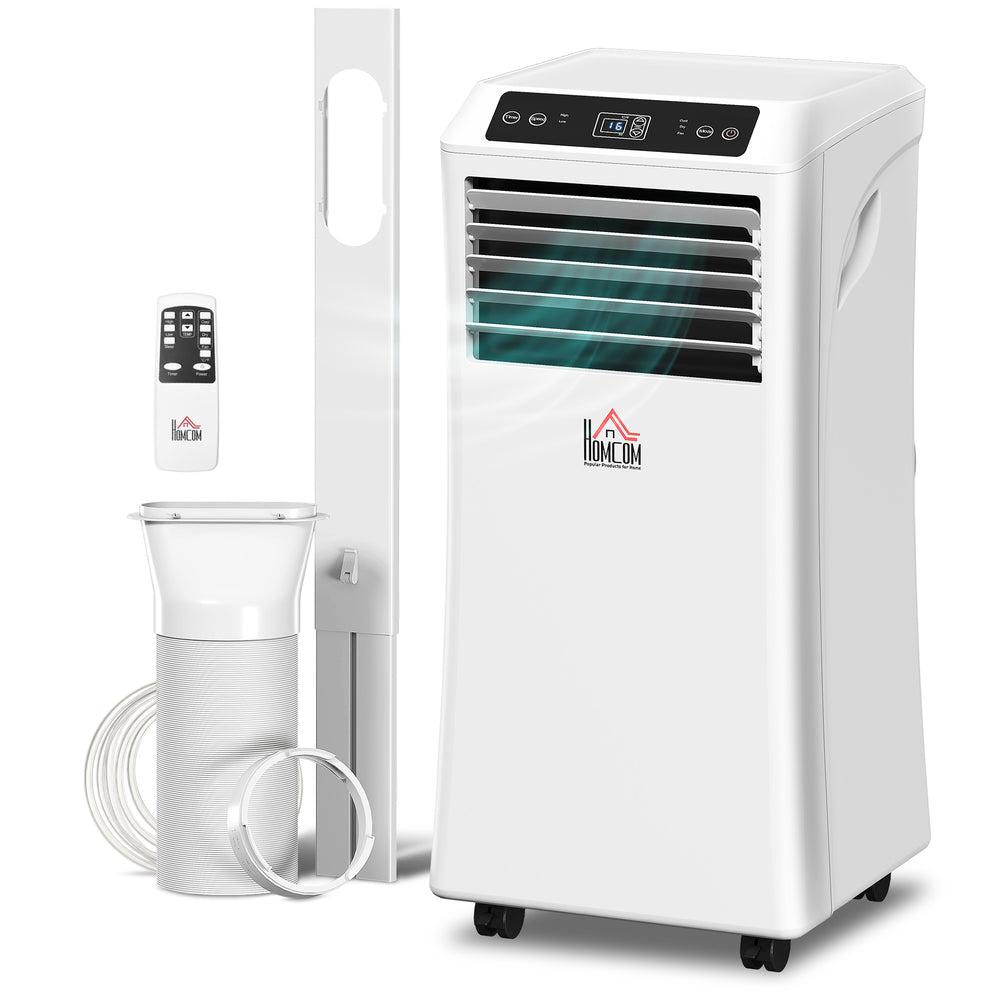 Climatiseur portable de 10 000 BTU avec refroidissement, déshumidificateur et 2 vitesses de ventilation, blanc