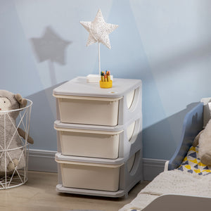 3-Tier Kids Toy Organizer, Cream White