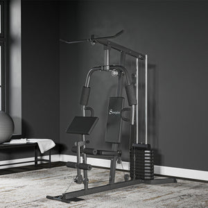 Station de musculation multifonctions avec colonne de poids de 45 kg