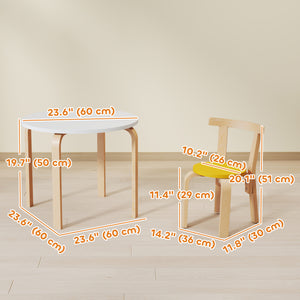 Ensemble table et chaises en bois, multicolore
