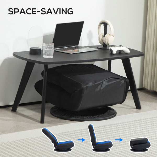 Chaise de sol pliante pivotante à 360 degrés, réglable sur 6 positions, bleu