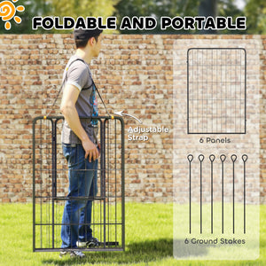 Heavy-Duty 6-Panel Dog Playpen with Door and Strap