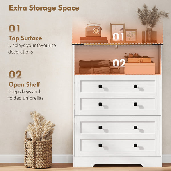 Shoe cabinet with 2 tilt-out shoe drawers, white