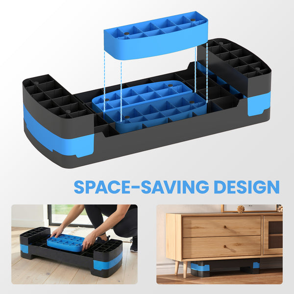Plateforme de step aérobique réglable sur 3 hauteurs avec surface antidérapante – Bleu