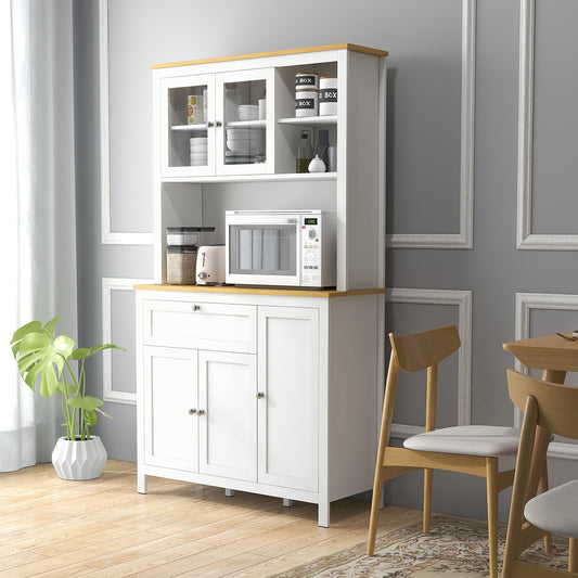 HOMCOM 5-Door Kitchen Cabinet, Freestanding Storage Cabinet with Adjustable Shelves, 71"