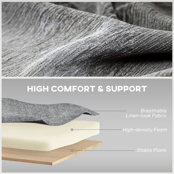 Fauteuil inclinable électrique, revêtement en tissu aspect lin, ports USB, repose-pieds, gris foncé